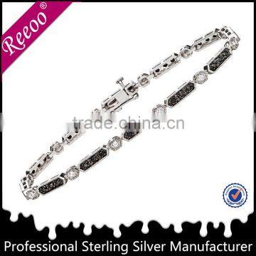 2014 new Amazon hot sale two stone bracelet, germany style silver bracelet