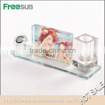 Blank Crystal With Pen Holder For Decoration