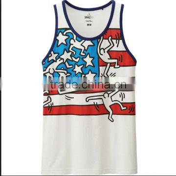 Men's printed Tank top. men printed singlet,