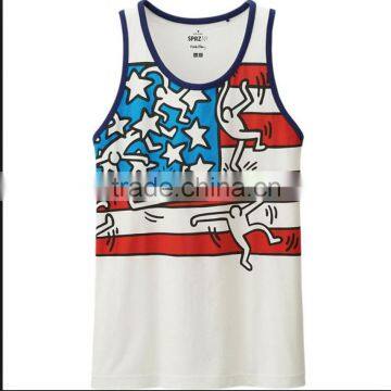 Men's Printed Tank Top. Men Printed Singlet,