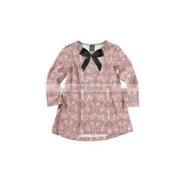 custom logo imprinted Long-Sleeved Cotton Dress baby clothes girls323