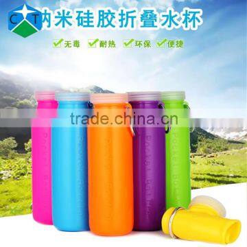 Outdoor Collapsible Sport Bottle Packed Leakproof Cover Creative Silicone Water Bottle photo-2