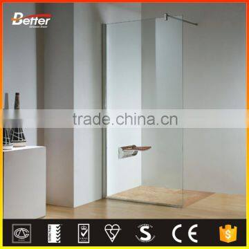 10mm fixed glass 304 stainless steel frame shower screen