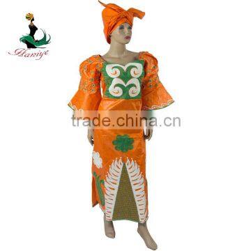 New African Cotton Damask Bazin Riche Dresses Embroidery For Women