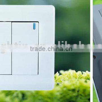PC Material Wall Switch 10A 250V 2 Gang 2 Way Switch