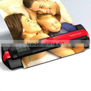 own backlight CIS Sensor type support 32GB SD card USB and batteries power portable feed scanner