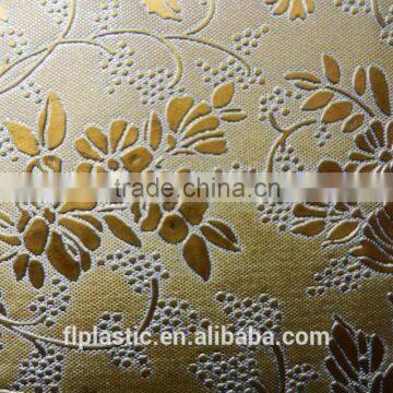 Hot New Design Gold Print Pvc Leather for Bags
