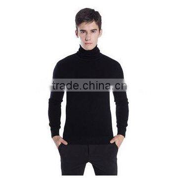 Men roll polo neck cashmere sweater