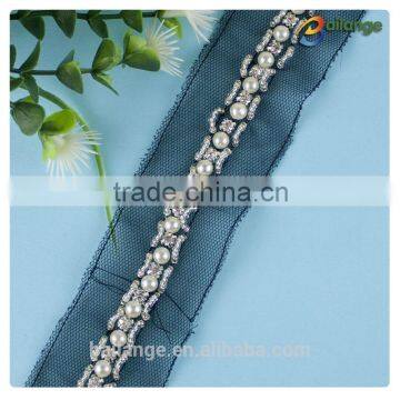 2015 latest style korean fashion beaded lace trim wholesale in guangzhou