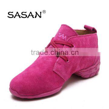 Round Toe Lacing Woman Fashion Split Sole Line Dance Shoes Genuine Leather Upper Dance sneakers 8872