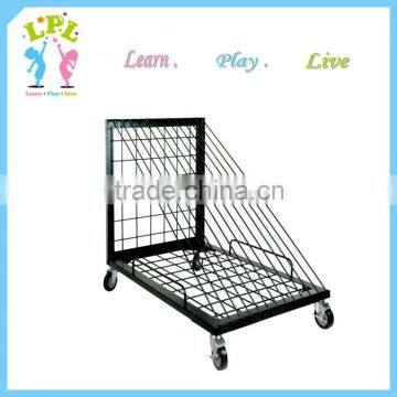 School black triangle with 4 wheels steel paint drying rack