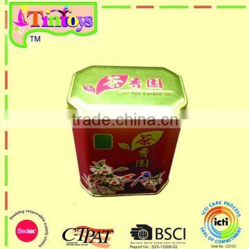 food storage canister tin can metal octagon tea tin box
