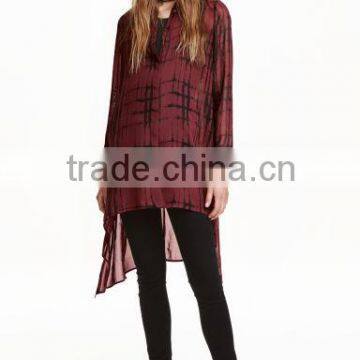 2016 Irregular Hem New Models Blouses Fashion, Long Sleeve Blouse Women