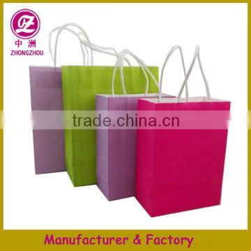 2014 New Style Custom Design Paper Shopping Bag Kraft Paper Bag Manufacturer Kraft Bag Factory