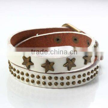 Wholesale - Fashion Women Man Belt Buckle Brown Leather Bracelet china manufactures