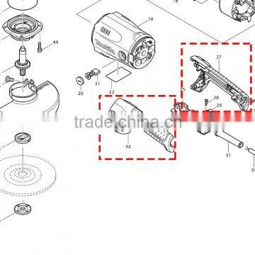 Power Tool Parts 180mm Angle Grinder GA7020 Spare Parts Handle Set Left Right Handle photo-2