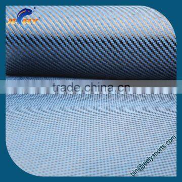 Carbon 3K Aramid 1670D Fiber Twill Weave Fabric 195g/m2 Carbon Blue Aramid Hybrid Cloth