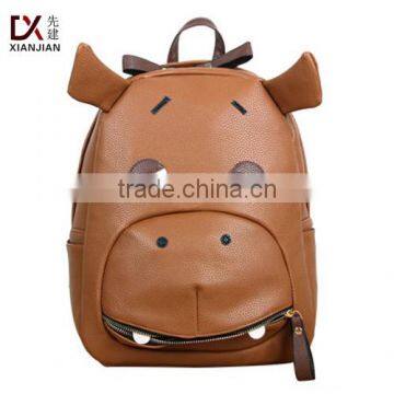 2016 New Cartoon PU Hippo parent-child backpack BWQ0804