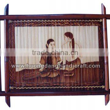 Vietnam bamboo painting with traditional pattern