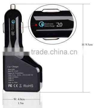 NEW 4 USB Quick Charge 2.0 Technology car Charger travel charger, Intelligent car Charging, BLACK