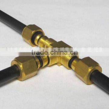 Threaded Type Brass or Stainless Steel SS T Connectors With Ferrule Set photo-3