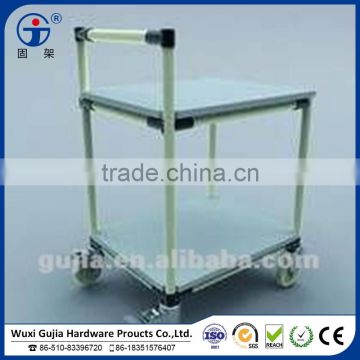 Reusable handcart for warehouse storage with lean pipe