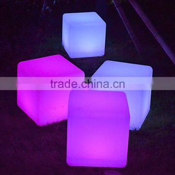 luminous multi color change plastic LED cube chair bench for EU,USA,AUS