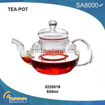 TP019(500ML),heat resistant glass teapot