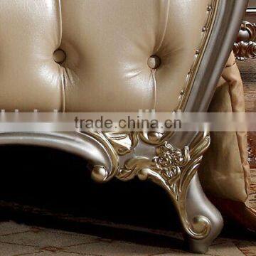 European Style Solid Wood With Genuine Leather Bed, Royal Bedroom Carved Furnitur Bed, Royal Bedroom Furniture (BF01-ML013) photo-6