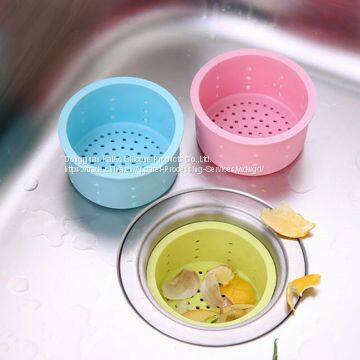Candy Color Round Silicone Sink Drain Filter for Kitchen photo-3