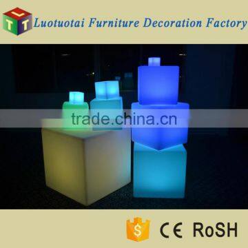 PE Plastic Led Cube/wireless Battery Operated Flashing Color Change Lighted up Led Cube Chair photo-4