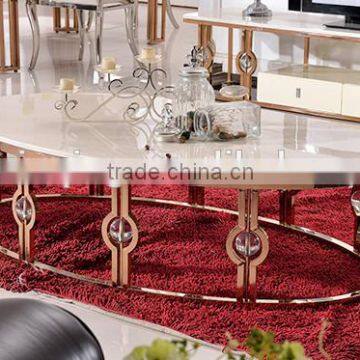 C366-1 Stainless Steel Marble Coffee Table photo-3