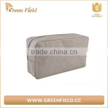 Green Field Washable Kraft Paper Fabric Makeup Cosmetic Bag photo-2