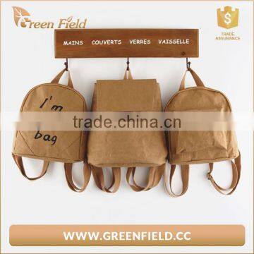 Leisure Style Washable Kraft Paper Backpacks Daily Used Small Paper Backpack photo-2