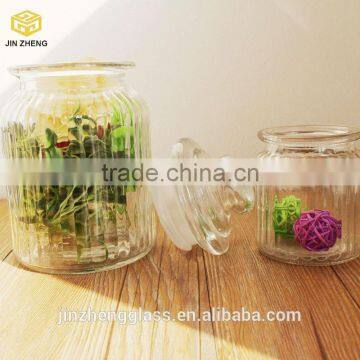 Home Vintage Mason Ribbed Glass Canister Storage Jar photo-2