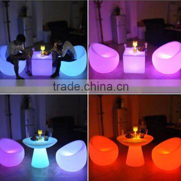 Outdoor Bar Table and Chair Seating Set LED Illuminated Lighting Furniture photo-2