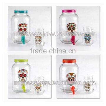 Holiday Decorative Halloween Glass Item/juice Use Glass Dispenser and 16oz Mason Jar photo-5