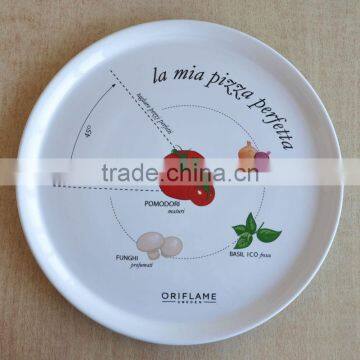 ceramic pizza plate with decal