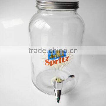 Nice Glass Orange Juice Dispenser Big Drinking 32 oz Storage Mason Jar photo-4