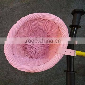 Cheap Round Pink Wicker Bike Basket photo-2