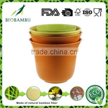 Hot Colorful Cheap Bamboo Fiber Flower Pots Wholesale