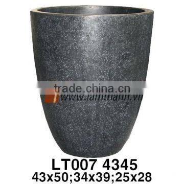 Garden Decor Black Lightweight Terrazzo Plant Pot