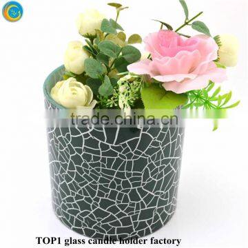 Green Mercury Glass Pillar Christmas Candle Holder