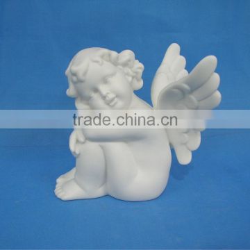 plain white wholesale ceramic angel figurine