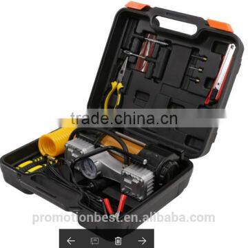 Tire Inflator, BACOENG Portable Air Compressor Kit - Double Cylinder - DC12V - Pump to 150 Psi - With Gauge & Light - Best for C photo-2