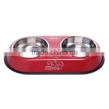 Popular Design Wholesale Double Pet Bowl Colorful Multiple Pet Feeder Bowl 12cm/14cm photo-2