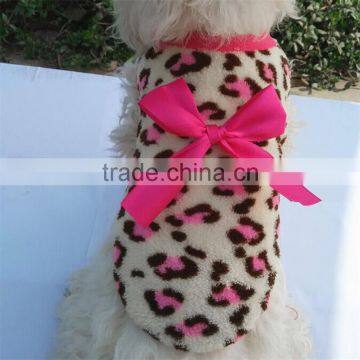 Pink Color Pet Dog Puppy Cat Winter Leopard Clothes Cute T-Shirt Soft Warm Coat Hot Selling photo-3