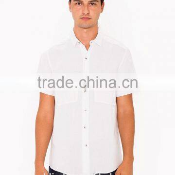 Classic Office Work Dress Shirts White Shirts Bank Shirts Short Sleeve 100% Cotton Shirts for Men photo-4