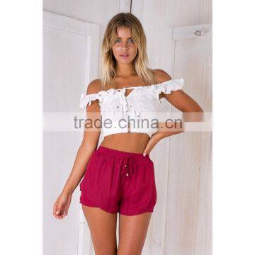 Guangzhou OEM clothing factory embroidery summer crop sex top