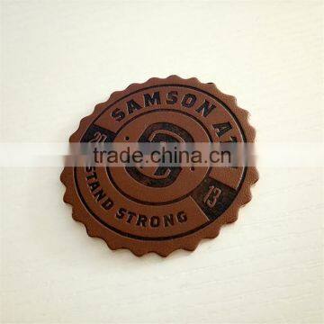 fashion design high quality custom embossed leather patch